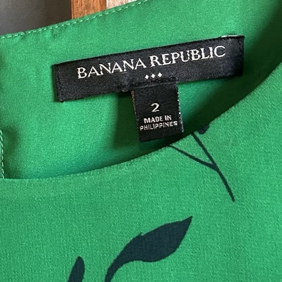 Banana Republic Dress High Low Maxi‎ Long Sleeve Size 2 Green Navy Blue - Picture 3 of 5
